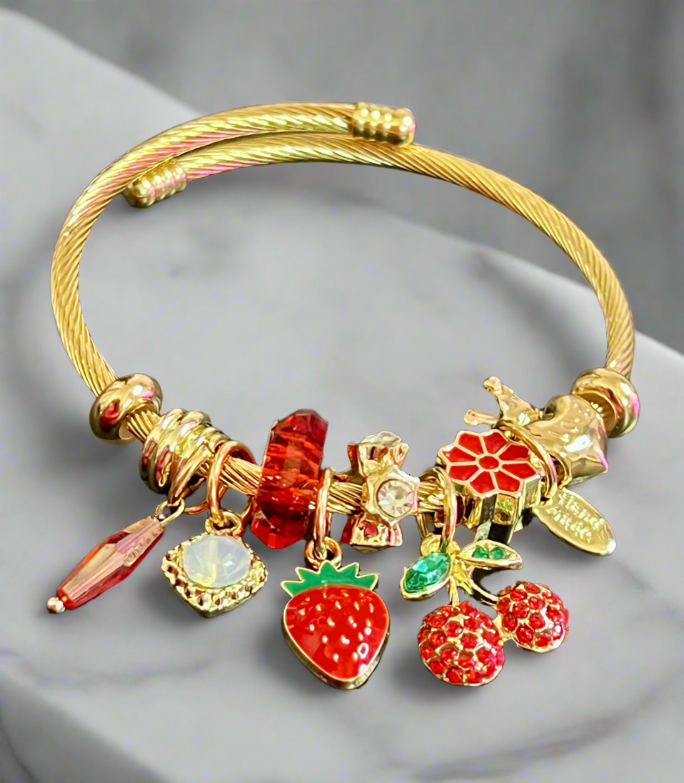 Cherry-crown-strawberry bracelet #78