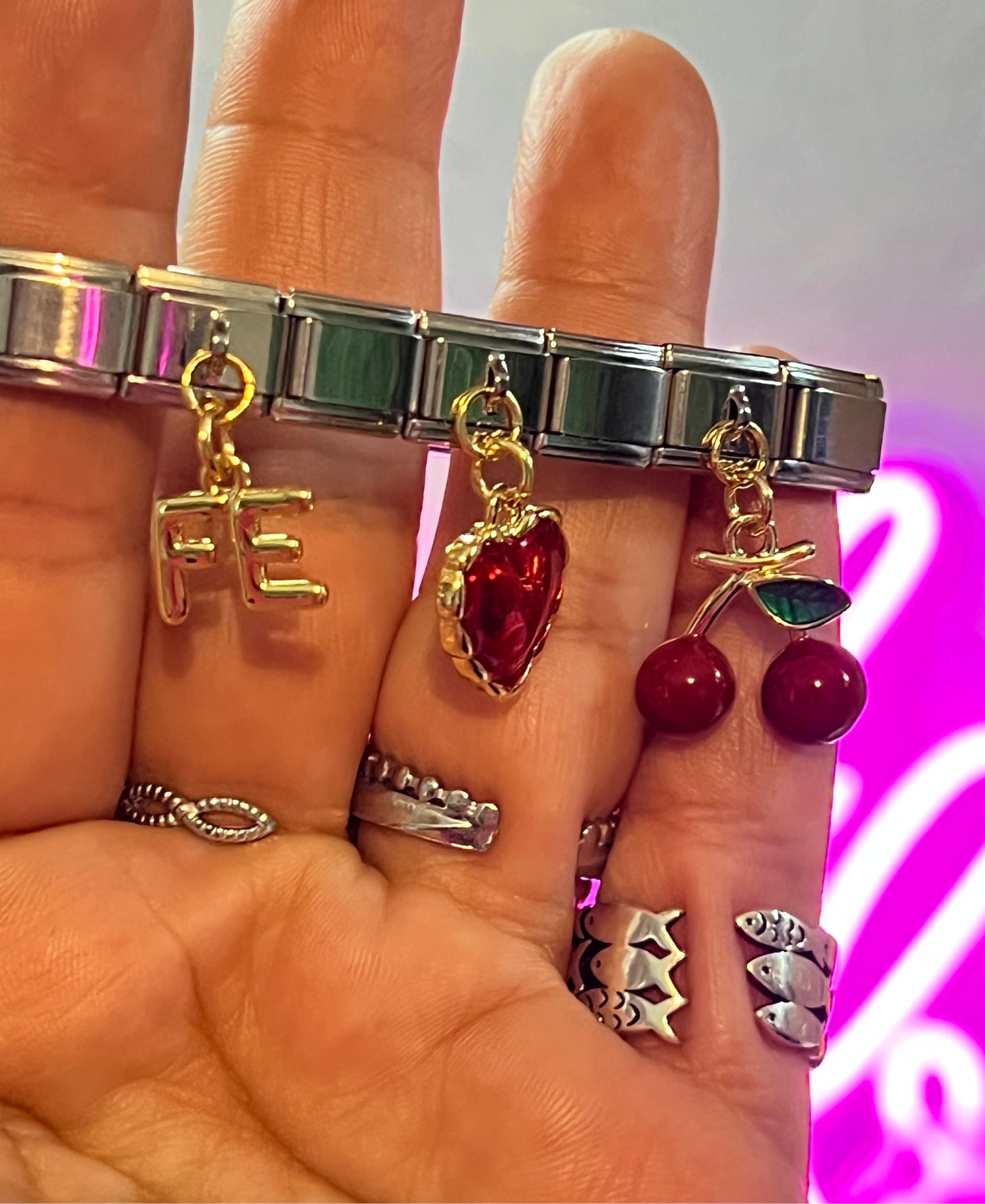 FE-cherry 🍒 heart ♥️ bracelet #76