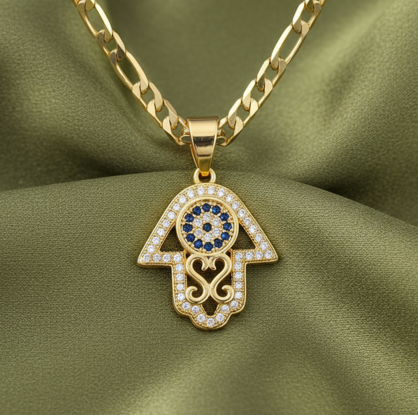 Evil eye hamsa hand necklace #7