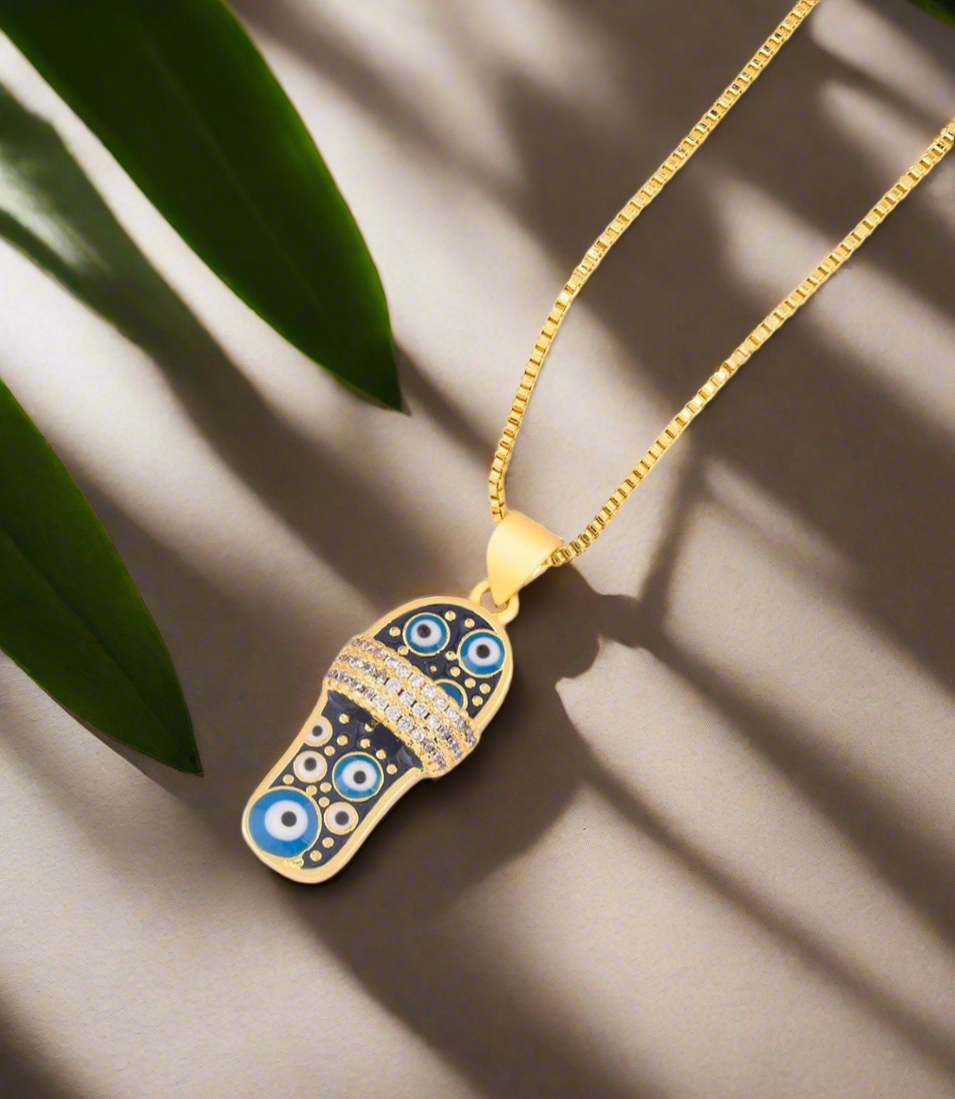 Zirconia eye sandle necklace #82