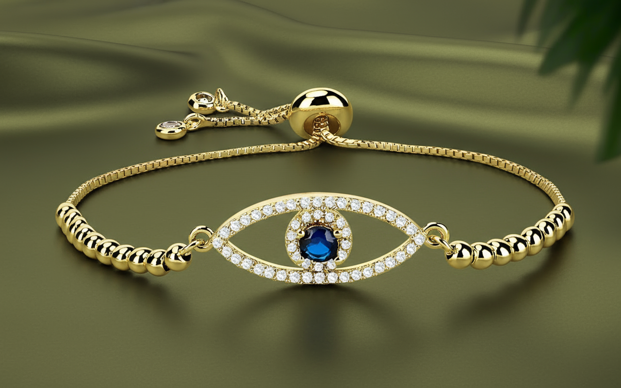 Blue diamond evil eye bracelet #8