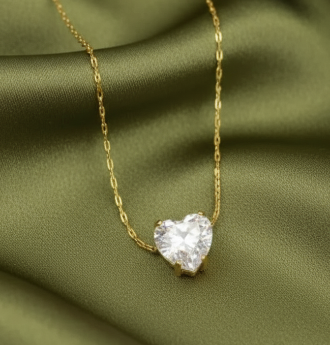 Solitary heart necklace #91