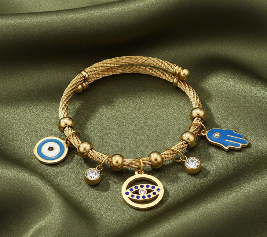 Protection evil eye,fatima hand-wrap bracelet #10