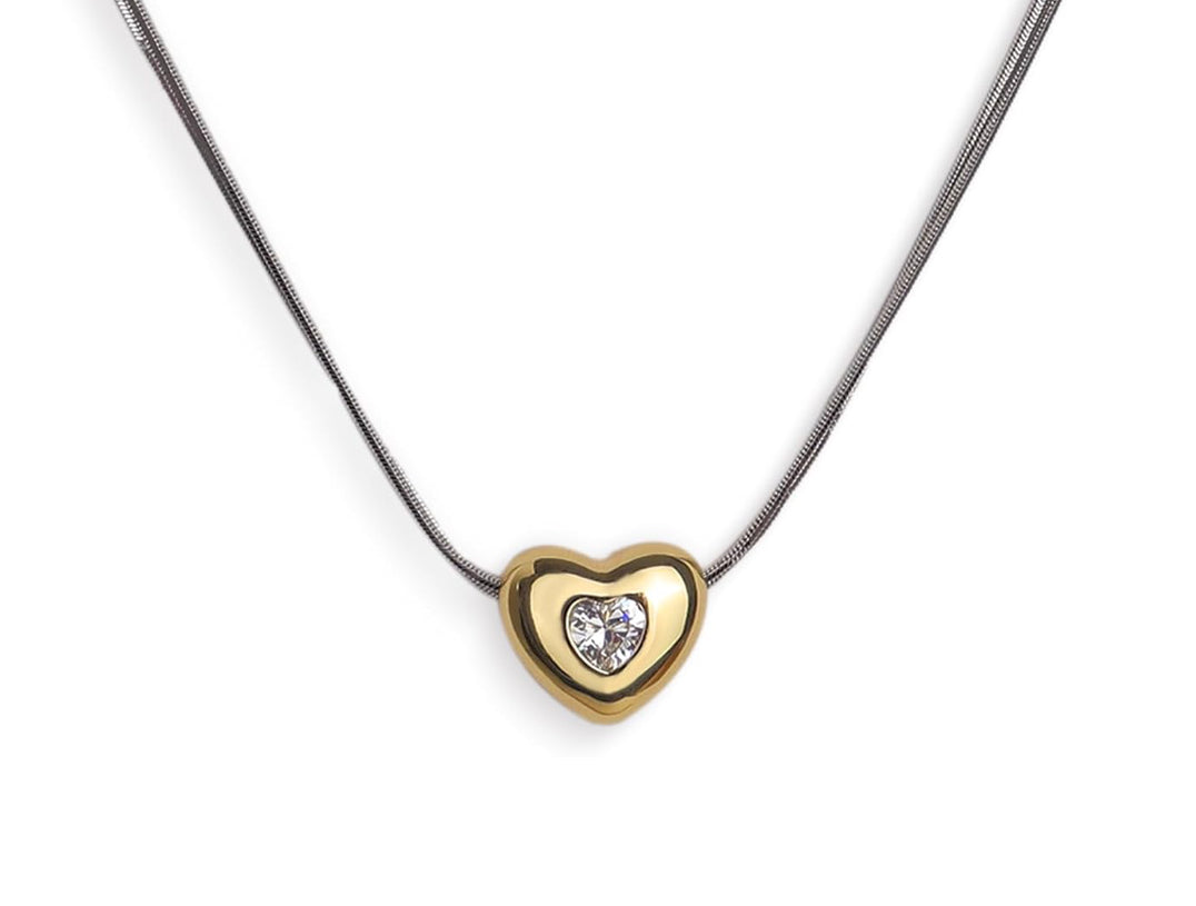 Gold heart necklace #52