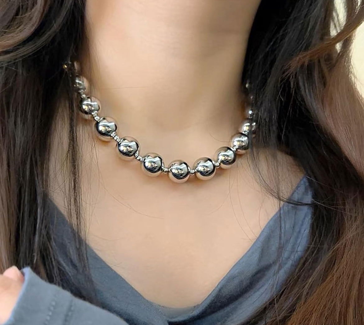 Stainless steel ball necklace #67