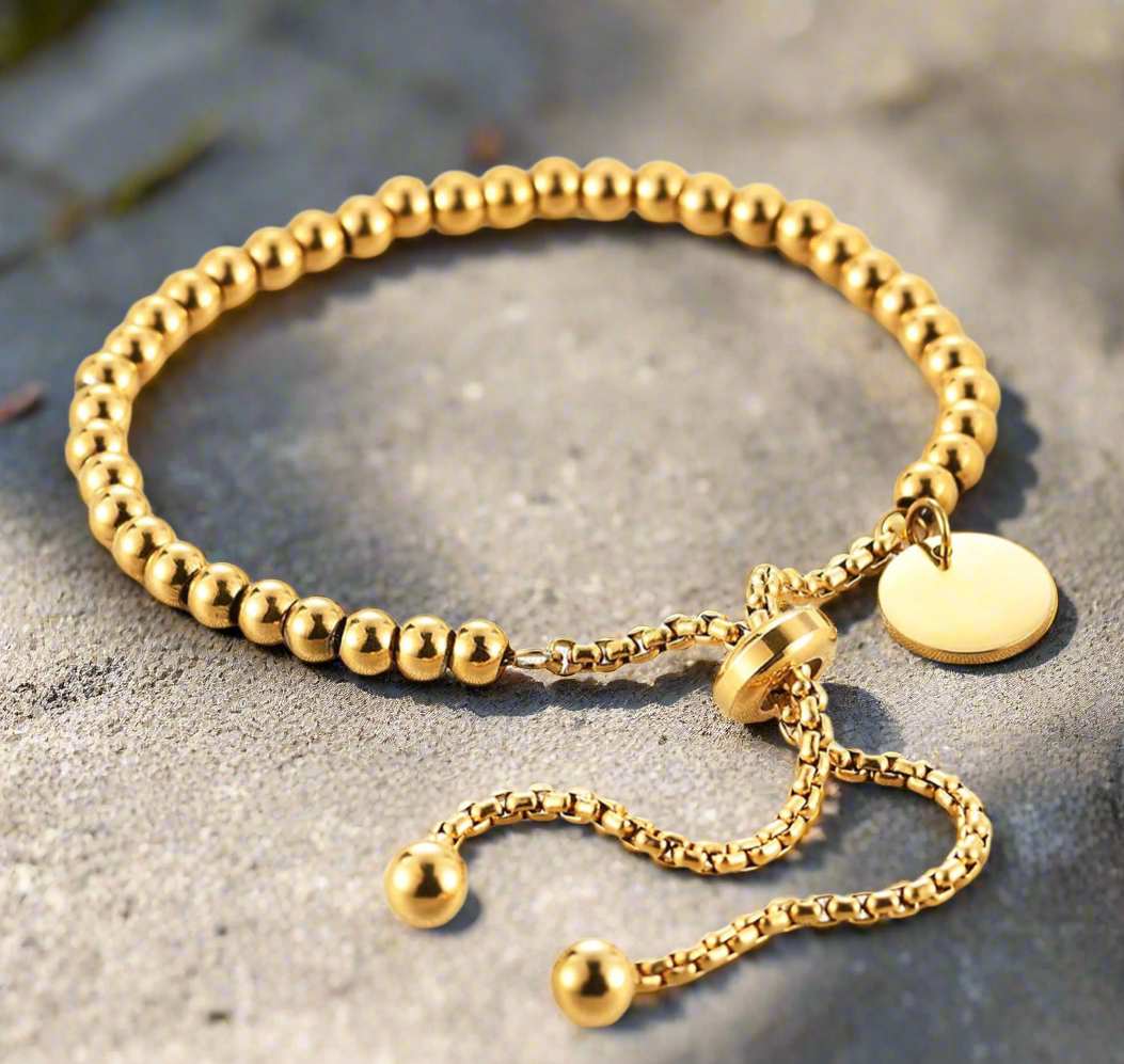 Beaded gold bracelet #96