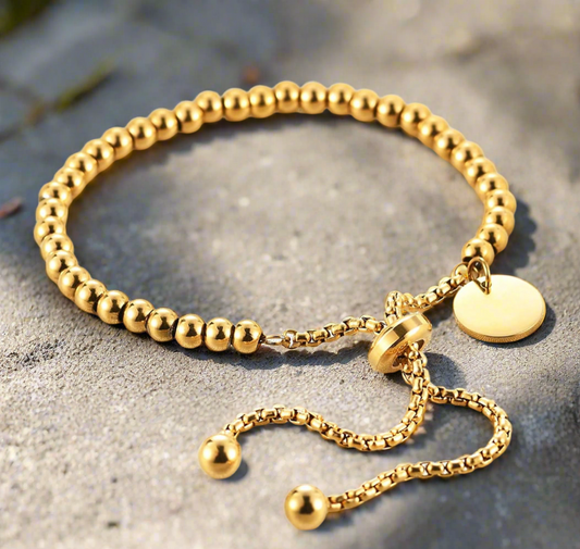 Beaded gold bracelet #96