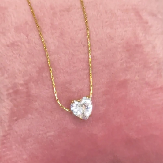 Solitary heart necklace #91
