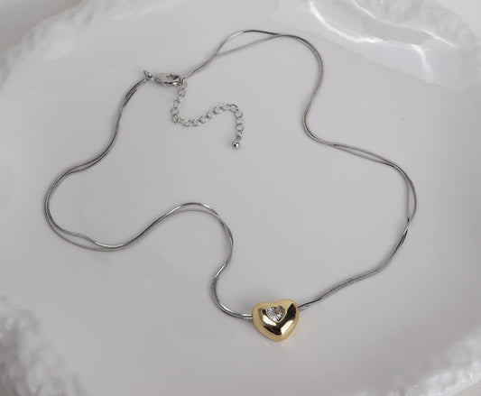 Gold heart necklace #52