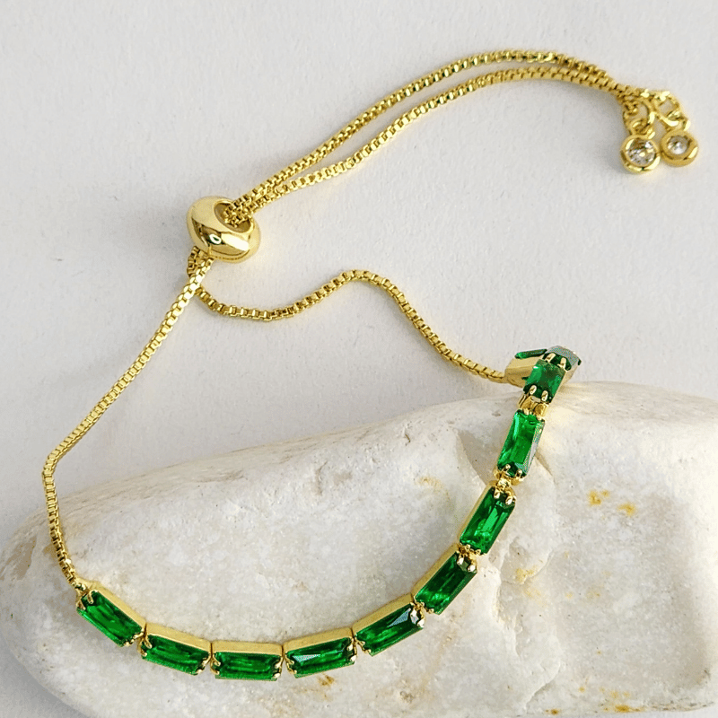 1/Green zirconia adjustable bracelet # 119