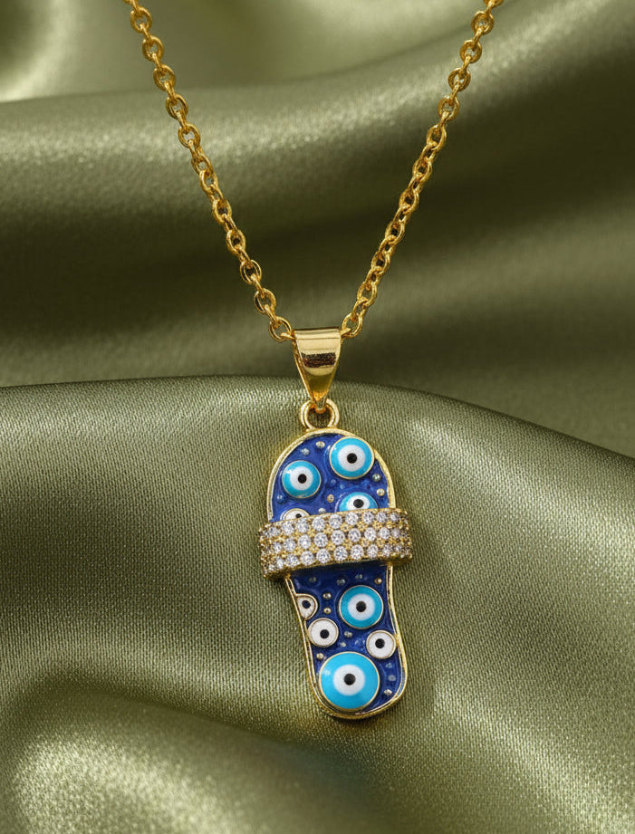 Zirconia eye sandle necklace #82